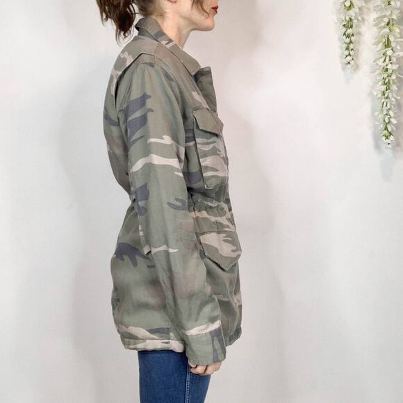NWT RAILS Whitaker Sage Camo jacket faux shearling lining utility cargo - Picture 5 of 12